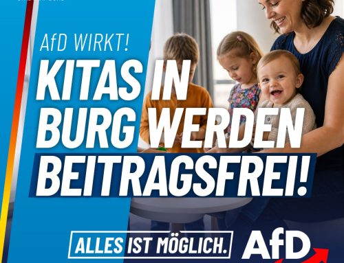 Dank AfD-Antrag: Städtische Kitas in Burg bald beitragsfrei!