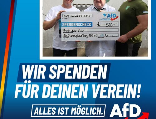AfD spendet an Jugend der Schützengilde Burg