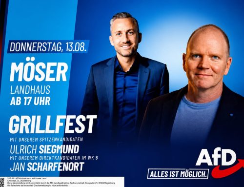 Grillfest in Möser mit Ulrich Siegmund und Jan Scharfenort