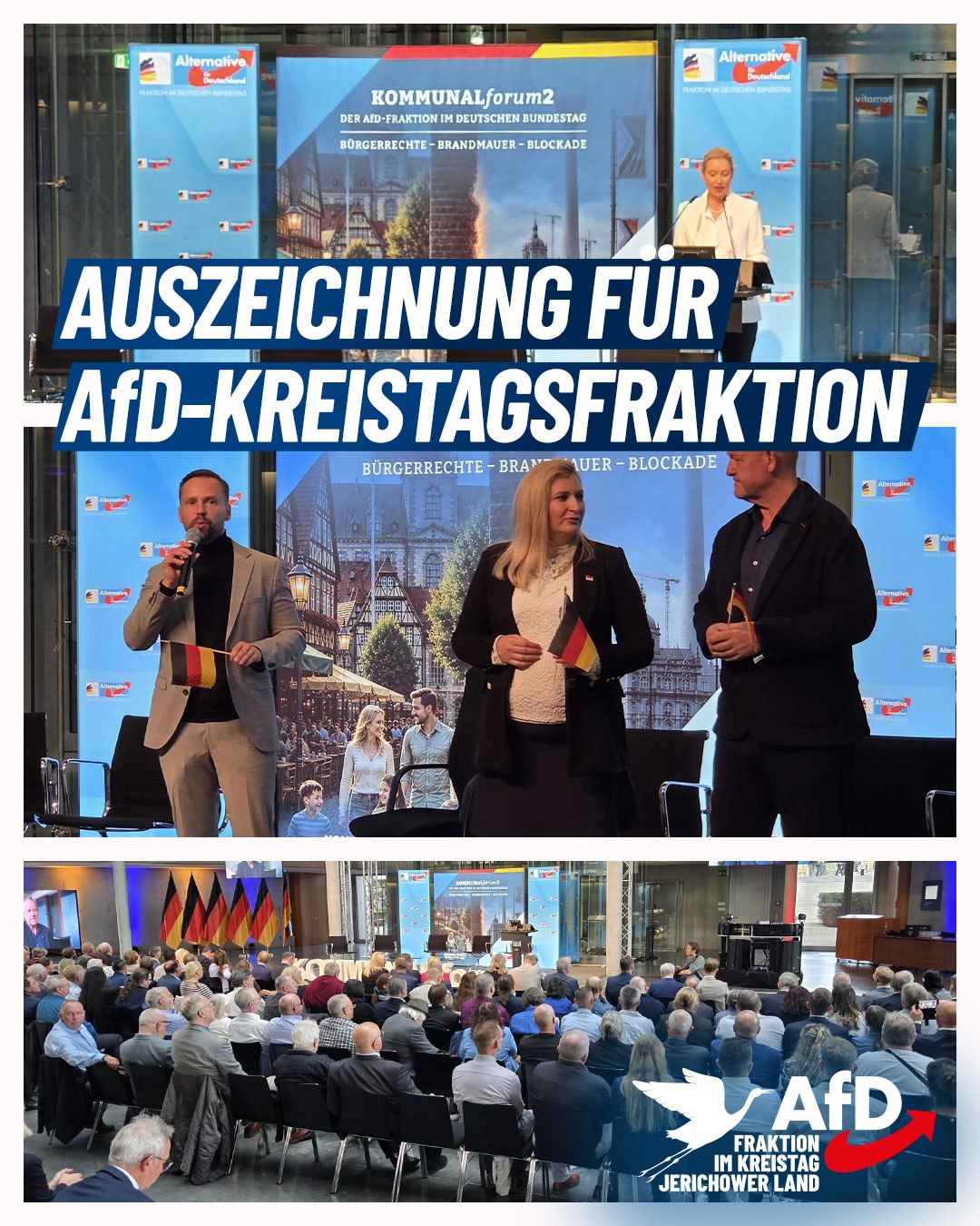 Auszeichnung für die AfD-Kreistagsfraktion Jerichower Land beim KOMMUNALforum2 in Berlin